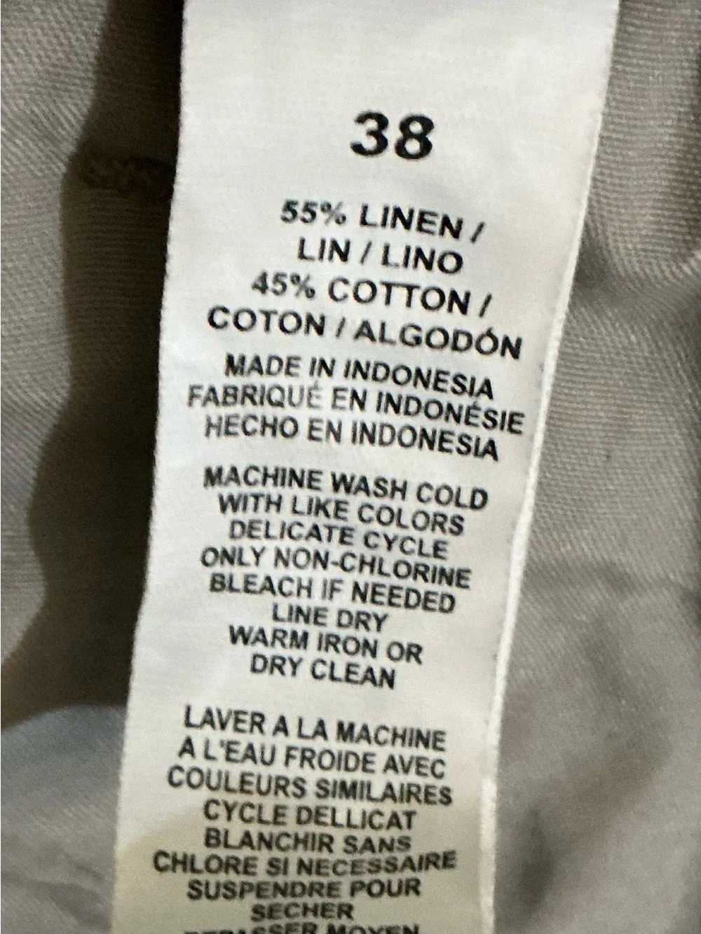 Perry Ellis Men's Linen Blend Drawstring Casual Pants Beige 38